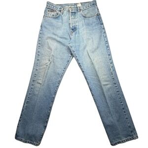 Vtg Calvin Klein Jeans Easy Fit Womens 11 Button Fly Blue High Tapered Rise 90s
